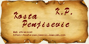 Kosta Penjišević vizit kartica